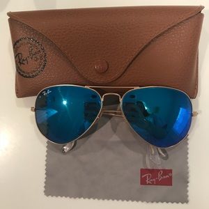 Ray-Ban Aviator Flash lens sunglasses: Blue Flash